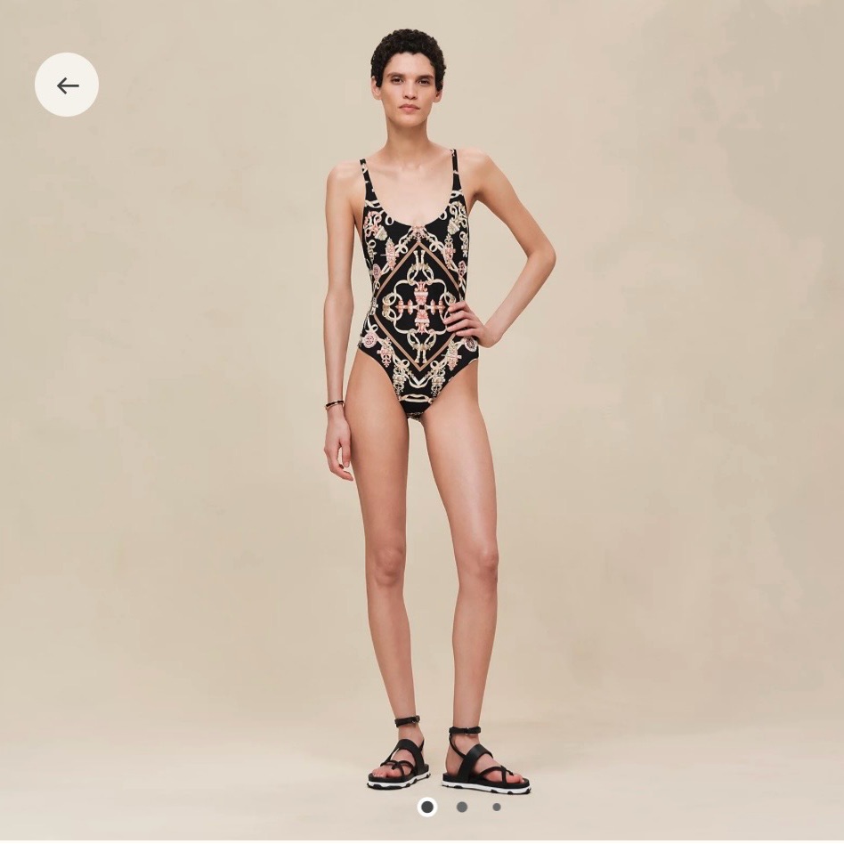 Brand New Hermes Swimsuit Black 38